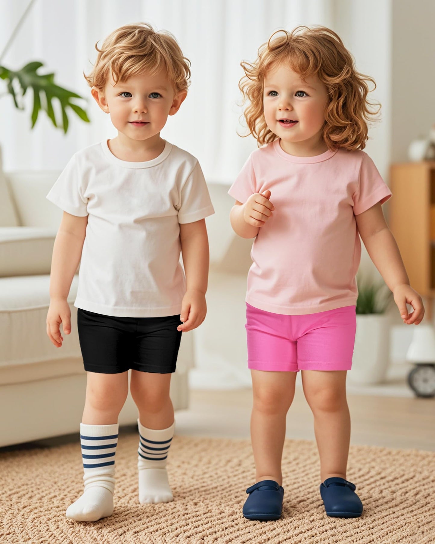 ZUEMET 3 Pack Baby Girls Bike Shorts Toddler Girl Athletic Dance Short Soft Cotton Summer Clothes Size 18M-5T