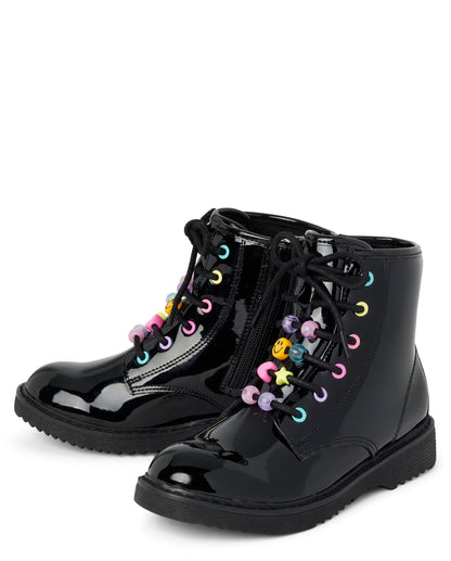 The Children's Place girls Girls Lace Up Combat Boots