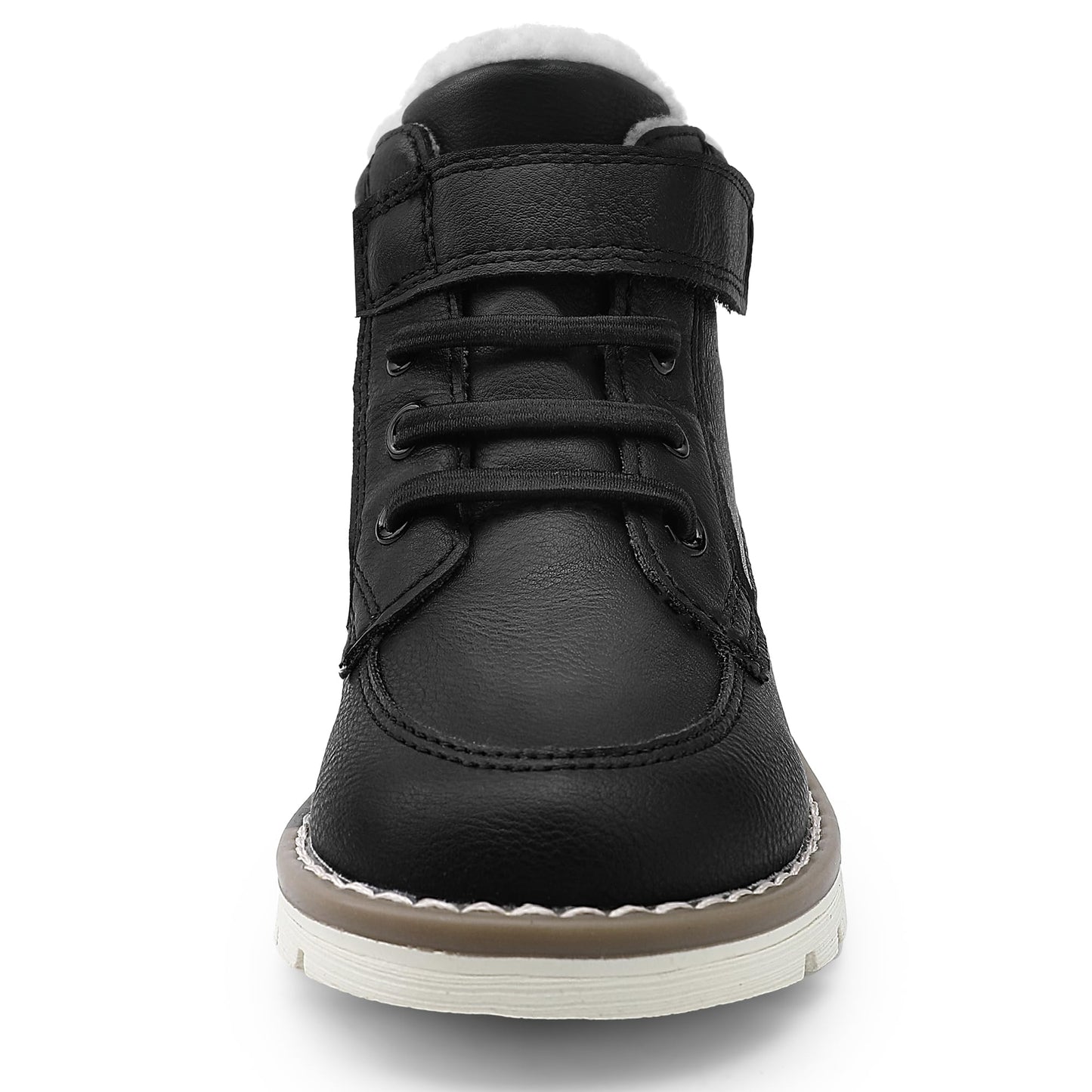 Toddler Boys Vegan Leather High Top Sneakers with Hook and Loop Straps