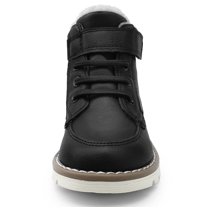Toddler Boys Vegan Leather High Top Sneakers with Hook and Loop Straps