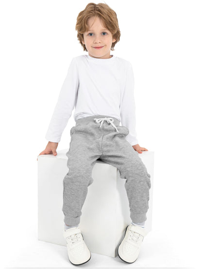 Toddler Boys Fleece Jogger Sweatpants with Drawstring 3 Pack
