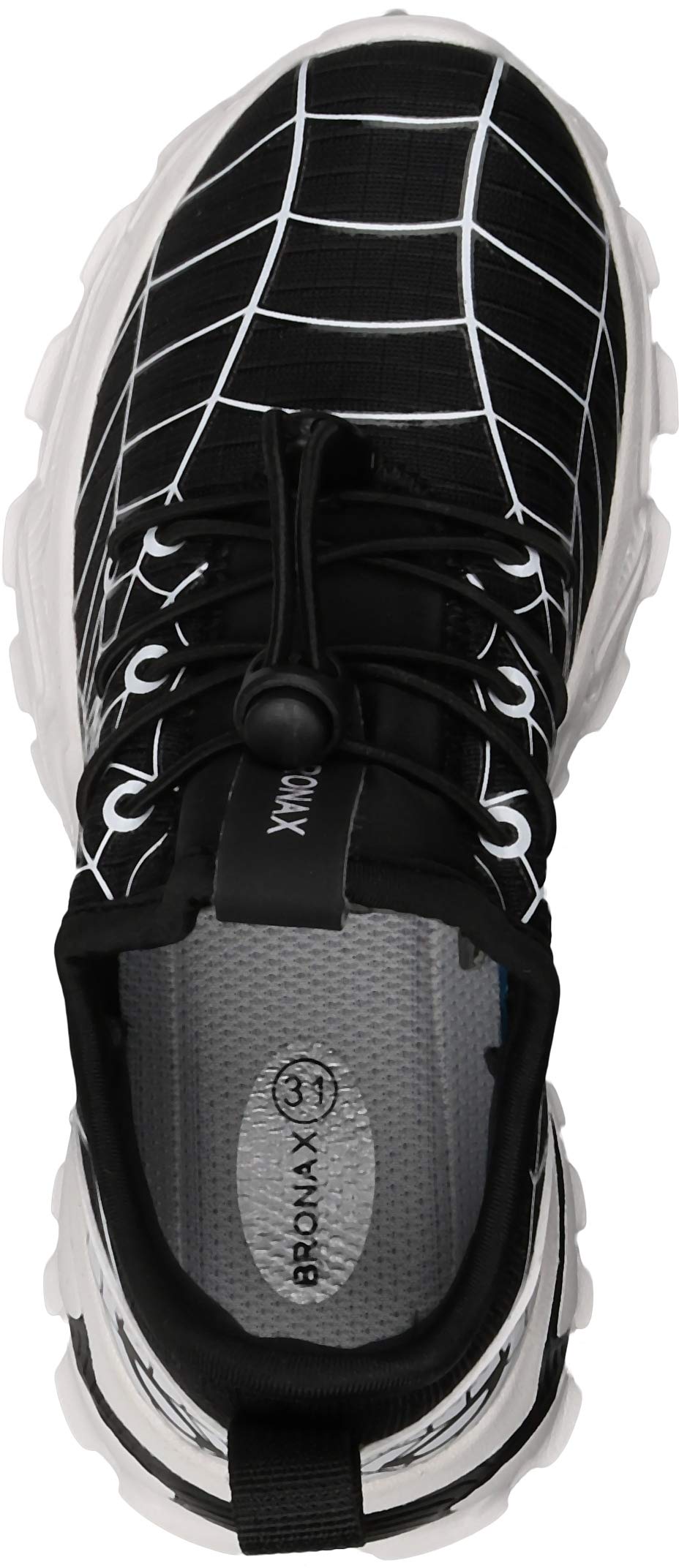 Kids Spider Web Sneakers with Bungee Lace and Adjustable Toggle