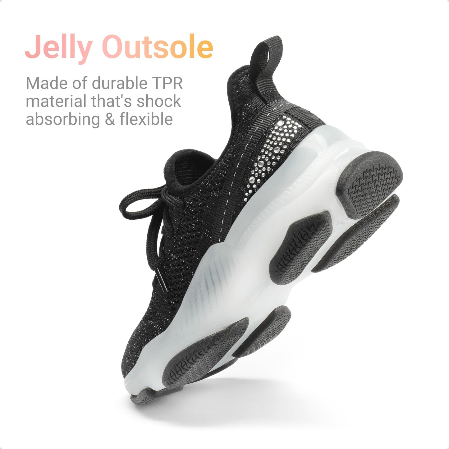 Girls Ombre Slip On Sneakers with Jelly Outsole and Chunky Heel