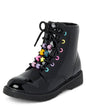 The Children's Place girls Girls Lace Up Combat Boots