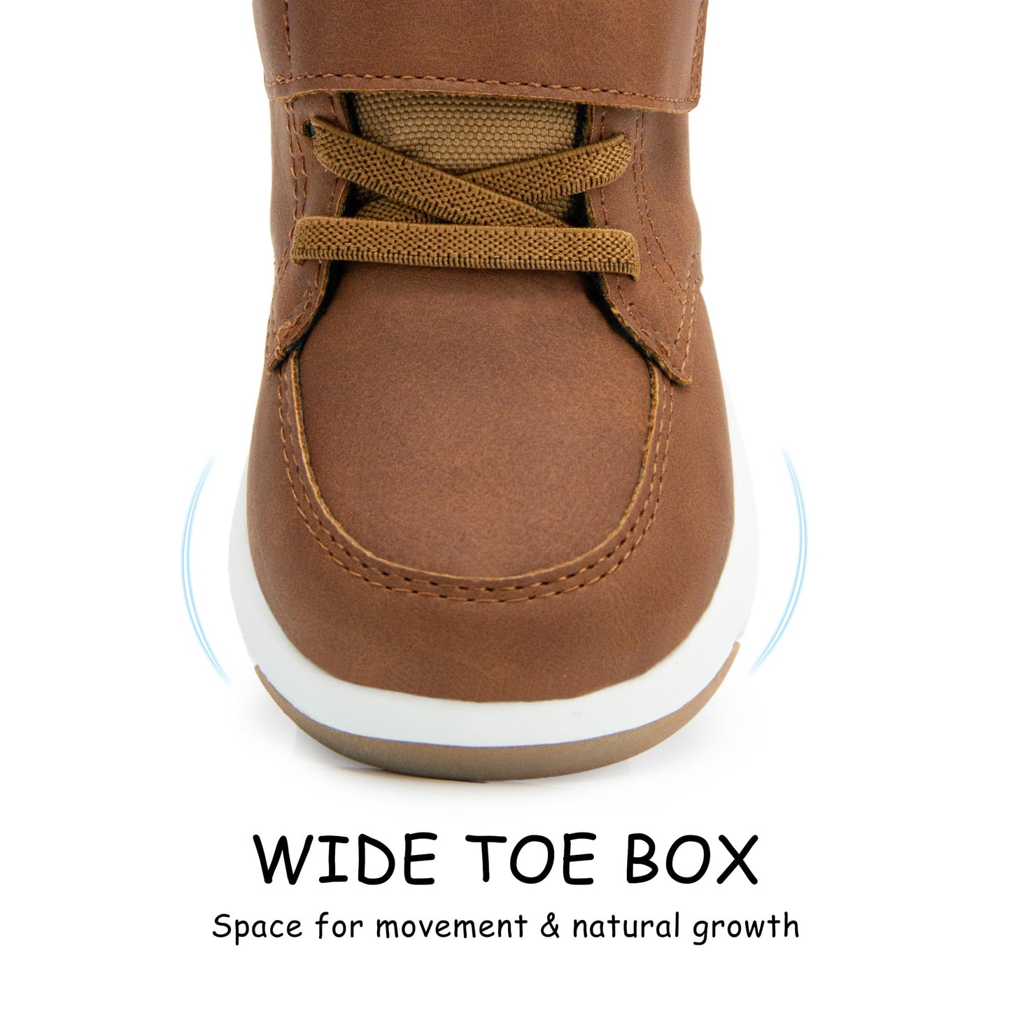 Toddler Boys Waterproof High Top Sneakers with Plush Lining and Strap