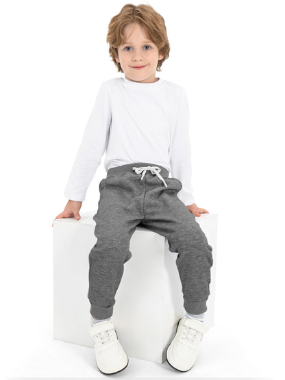 Toddler Boys Fleece Jogger Sweatpants with Drawstring 3 Pack