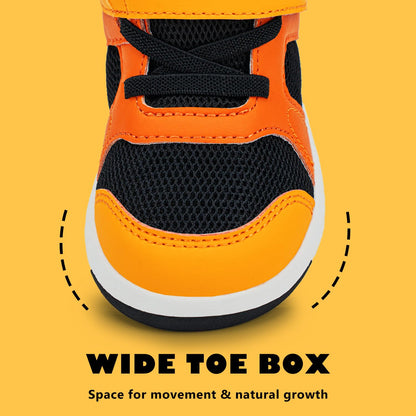 Toddler Boys High Top Sneakers with Wide Toe Box and Hook and Loop