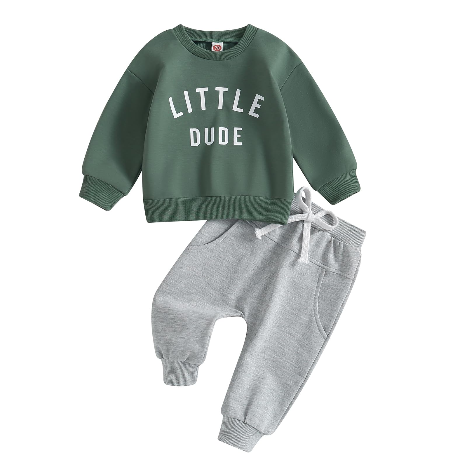 wdehow Toddler Baby Boy 2Pcs Outfits Letters Print Pullover Tops + Drawstring Pants Set Fall Winter Clothes