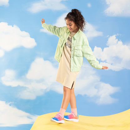 Kids Rainbow Ombre Running Shoes with Hook and Loop Strap