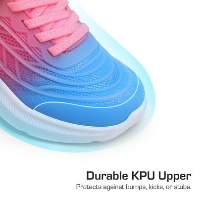 Kids Rainbow Ombre Running Shoes with Hook and Loop Strap