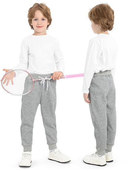 Toddler Boys Fleece Jogger Sweatpants with Drawstring 3 Pack