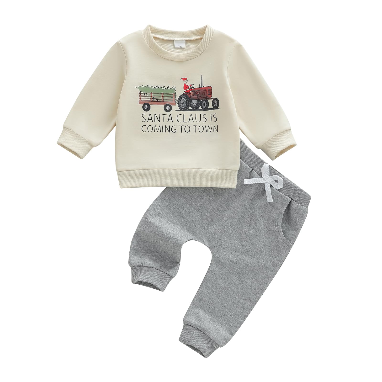 WZTYYDS Toddler Baby Boy Fall Clothes Letter Truck Long Sleeve Pullover Sweatshirt Tops Joggers Pants Set Winter Outfits