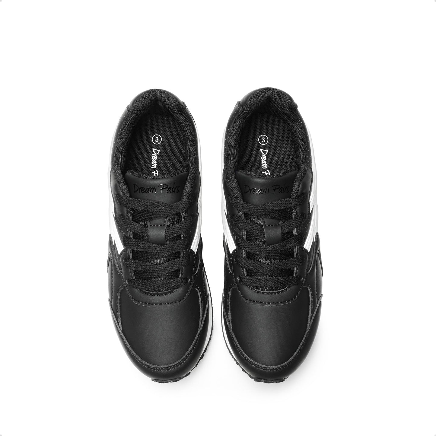 Kids Faux Leather Lace Up Sneakers with EVA Cushioning and Rubber Sole