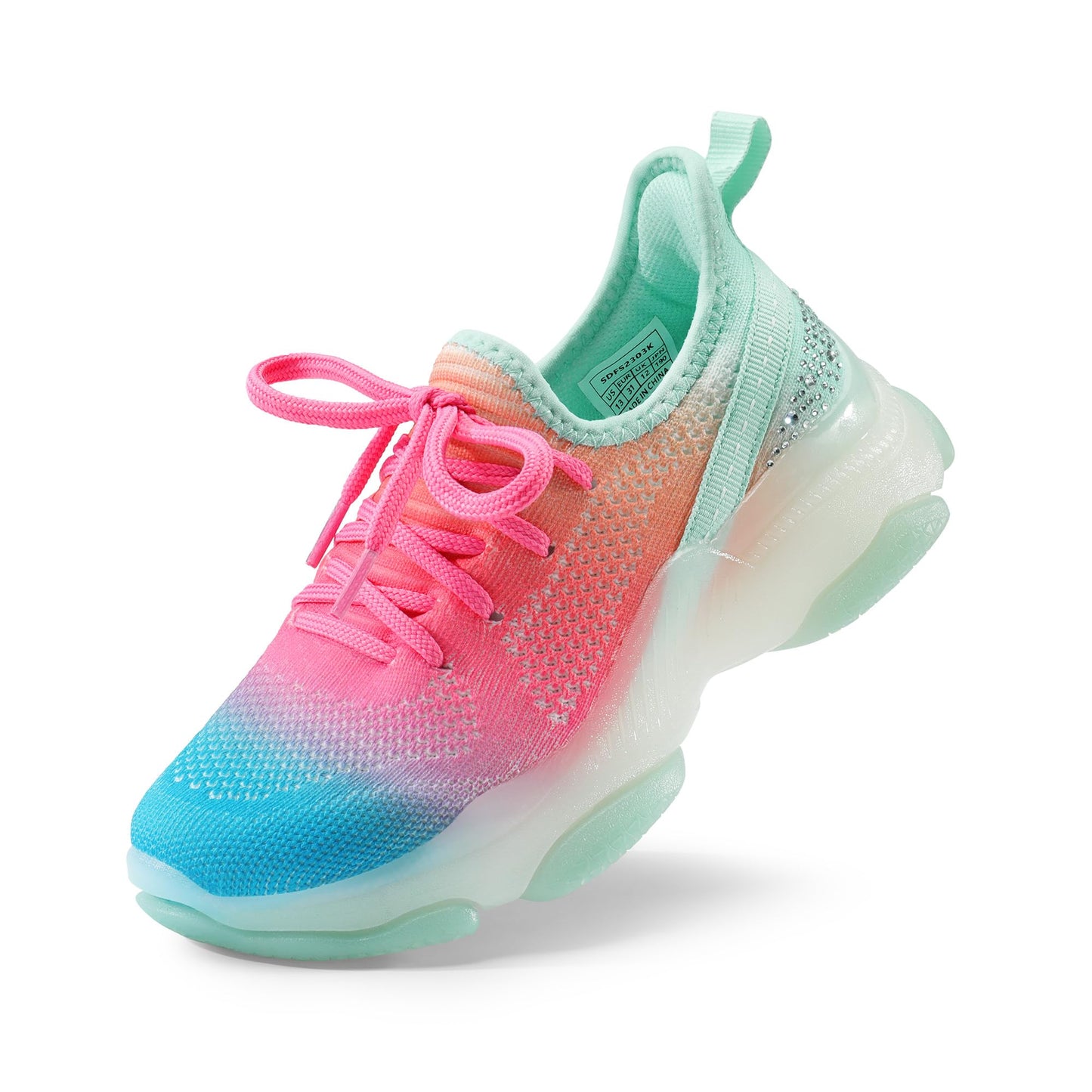 Girls Ombre Slip On Sneakers with Jelly Outsole and Chunky Heel
