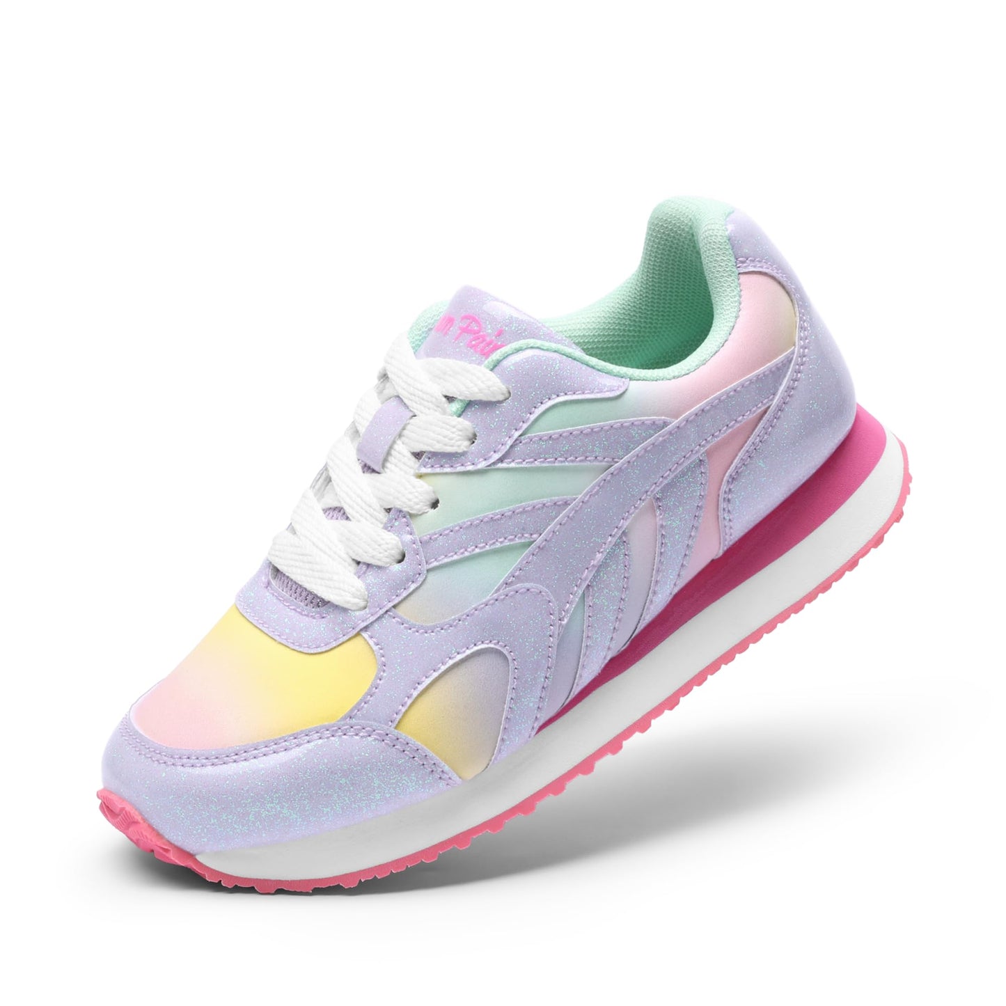 Kids Faux Leather Lace Up Sneakers with EVA Cushioning and Rubber Sole