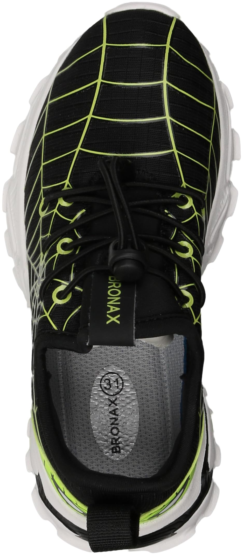 Kids Spider Web Sneakers with Bungee Lace and Adjustable Toggle
