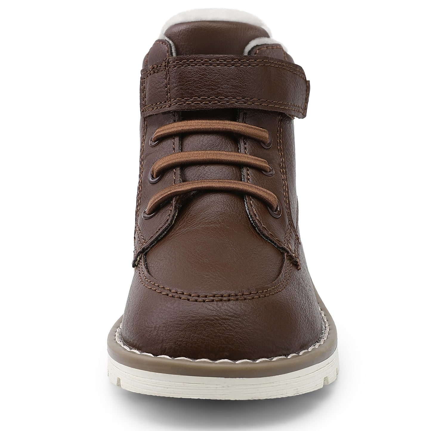 Toddler Boys Vegan Leather High Top Sneakers with Hook and Loop Straps