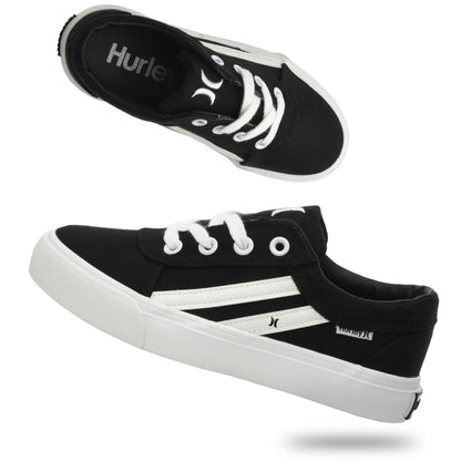 Hurley Boardy Kids Lace Up Canvas Sneakers – Low Cut Skateboarding Shoes for Kids, Sports Shoes for Boys and Girls