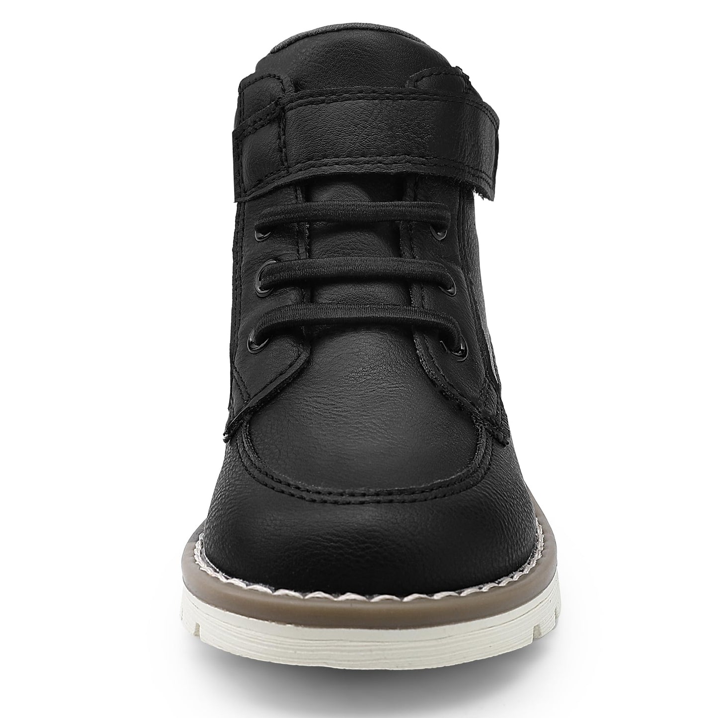 Toddler Boys Vegan Leather High Top Sneakers with Hook and Loop Straps