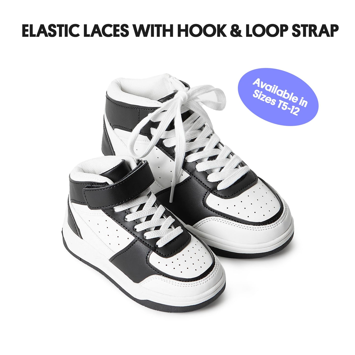 FabKids Girls' Vintage Tennis Shoes Classic Sneakers Breathable Non-Slip Athletic Shoes Cute Lace Up Casual Shoes for Kids