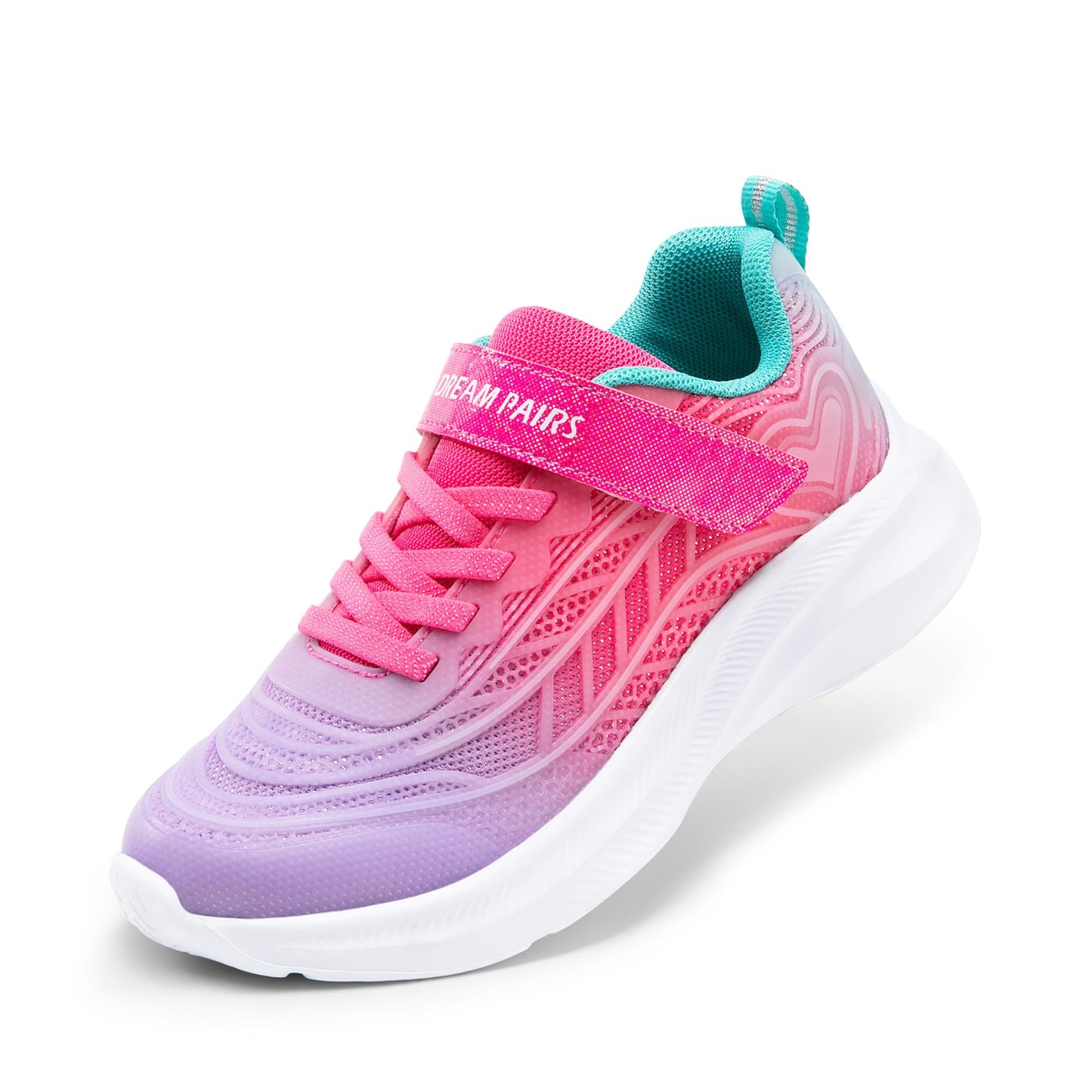 Kids Rainbow Ombre Running Shoes with Hook and Loop Strap