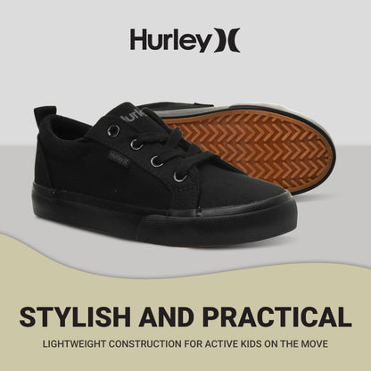 Hurley Kids Finn Canvas Lace Up Sneakers with Rubber Sole