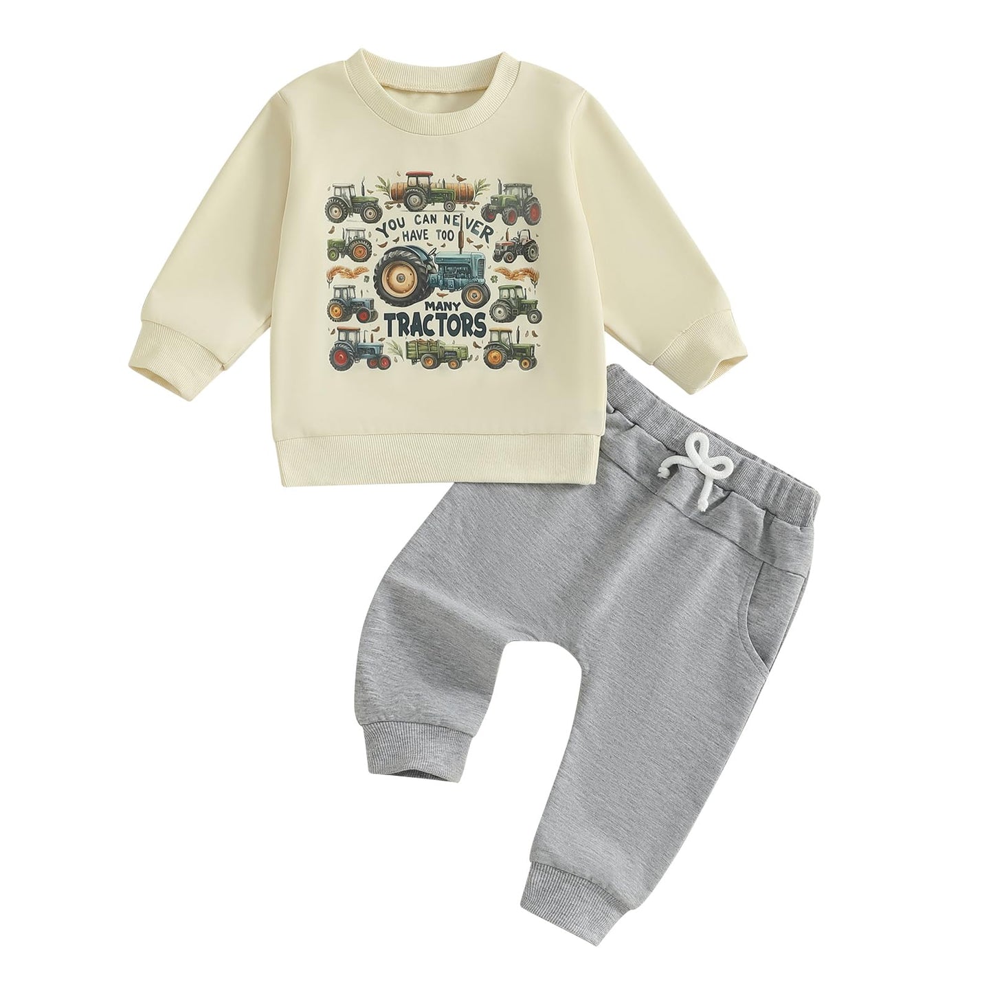 WZTYYDS Toddler Baby Boy Fall Clothes Letter Truck Long Sleeve Pullover Sweatshirt Tops Joggers Pants Set Winter Outfits