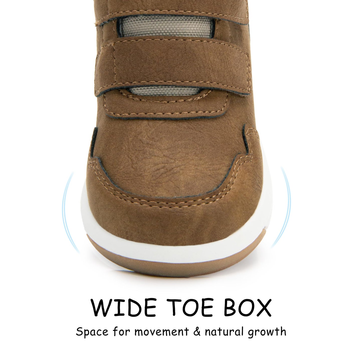 Toddler Boys Waterproof High Top Sneakers with Plush Lining and Strap