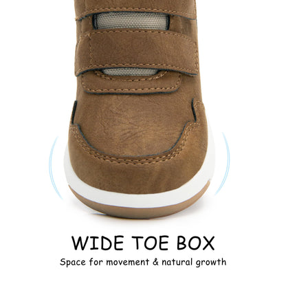Toddler Boys Waterproof High Top Sneakers with Plush Lining and Strap