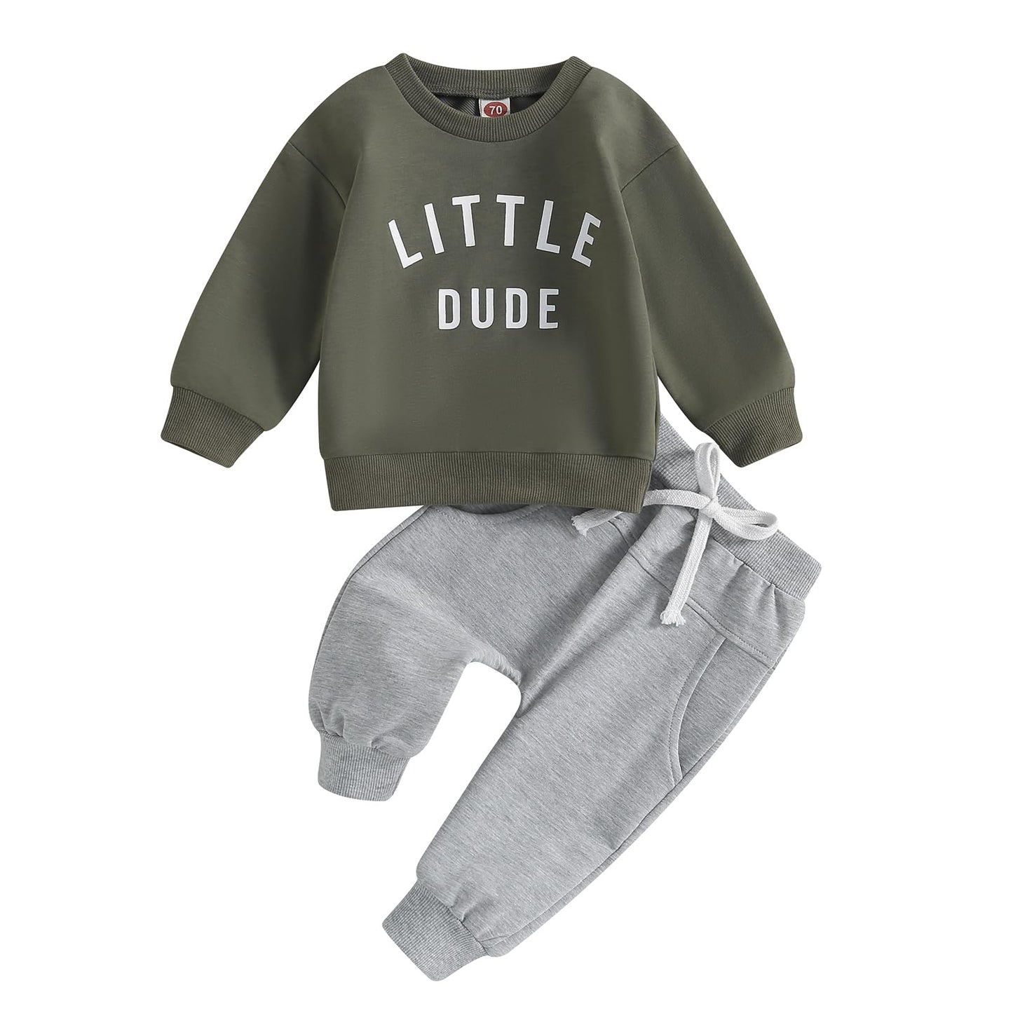 wdehow Toddler Baby Boy 2Pcs Outfits Letters Print Pullover Tops + Drawstring Pants Set Fall Winter Clothes