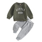 wdehow Toddler Baby Boy 2Pcs Outfits Letters Print Pullover Tops + Drawstring Pants Set Fall Winter Clothes