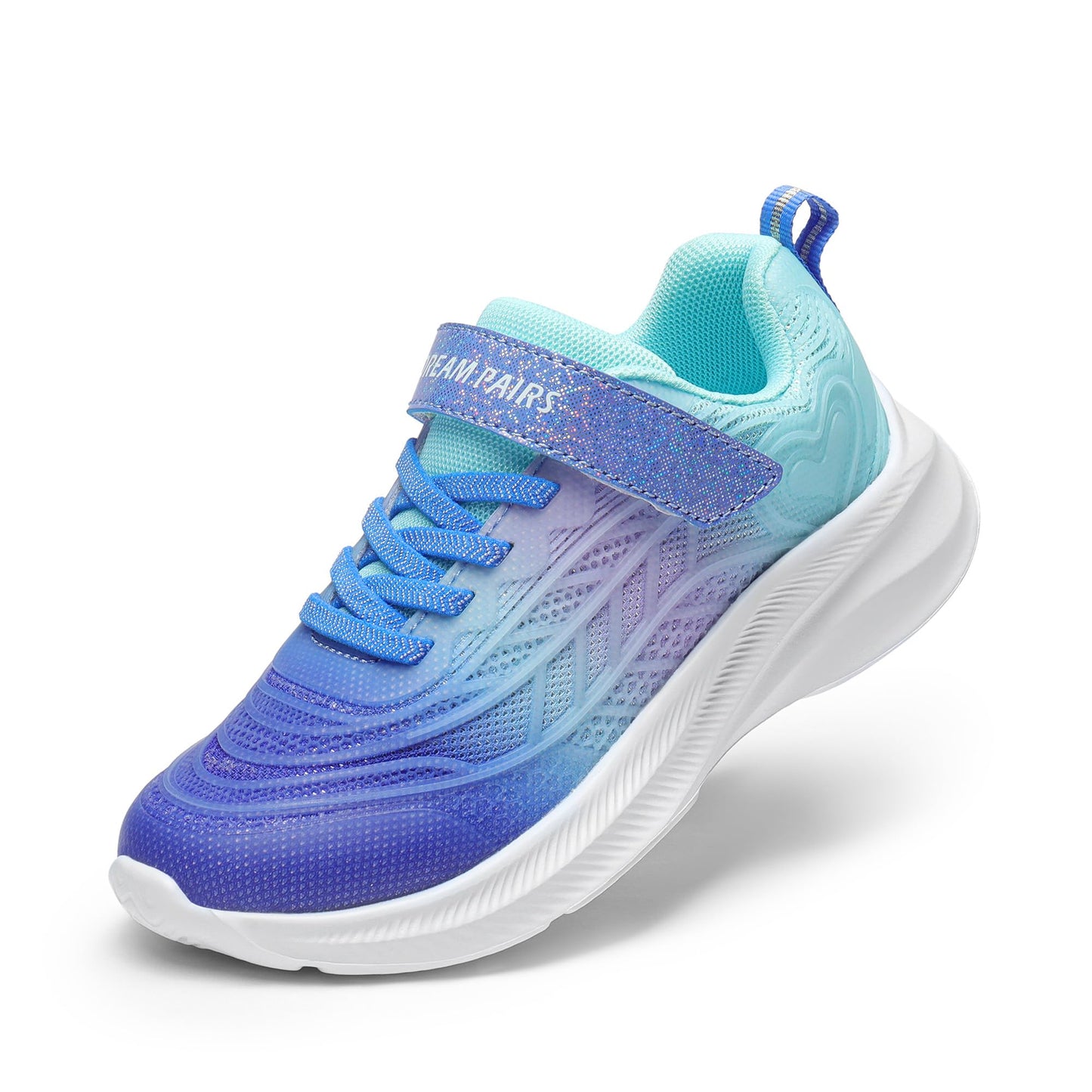 Kids Rainbow Ombre Running Shoes with Hook and Loop Strap
