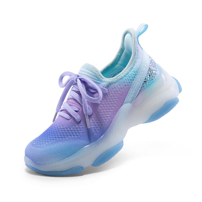 Girls Ombre Slip On Sneakers with Jelly Outsole and Chunky Heel