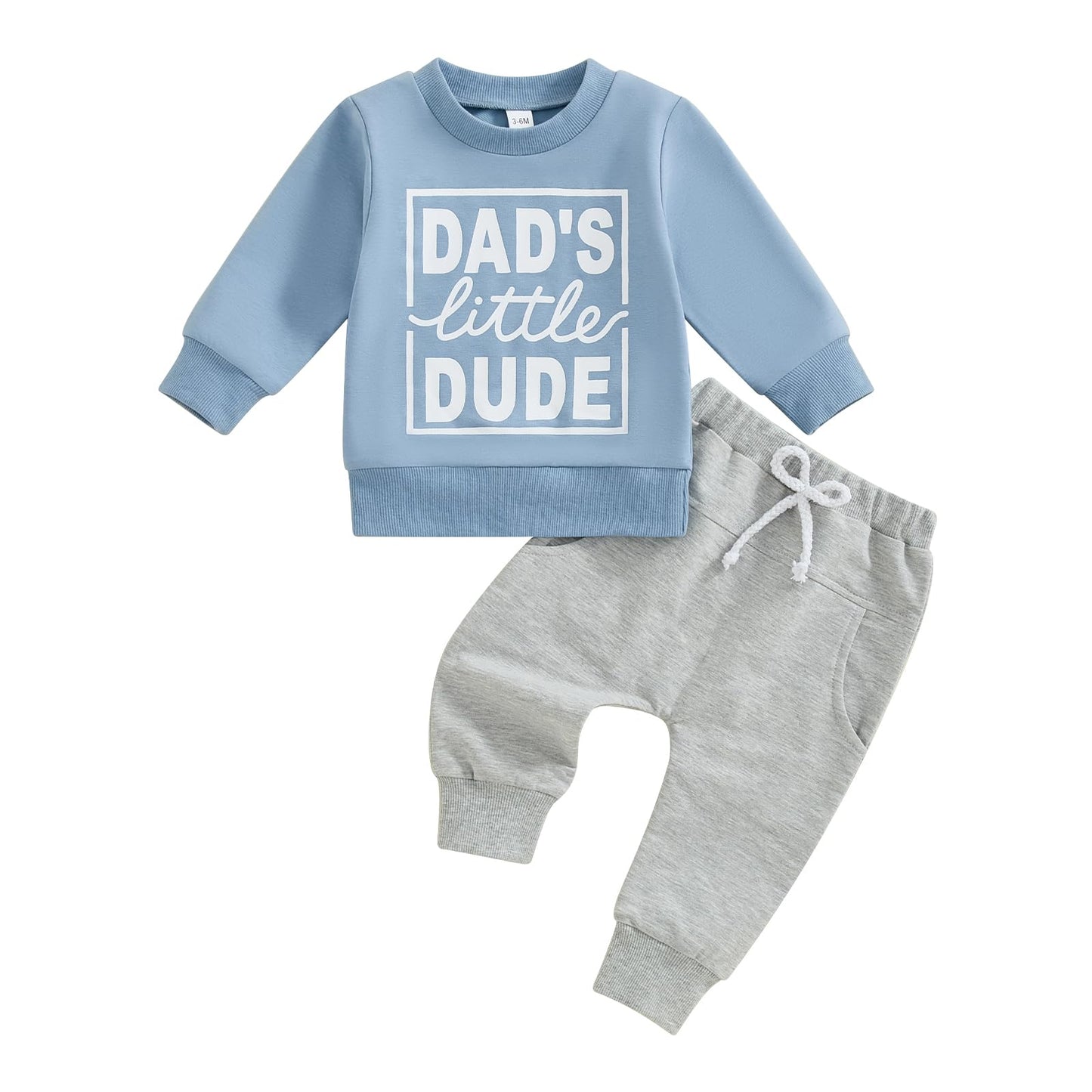wdehow Toddler Baby Boy 2Pcs Outfits Letters Print Pullover Tops + Drawstring Pants Set Fall Winter Clothes