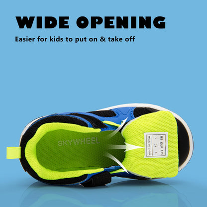 Toddler Boys High Top Sneakers with Wide Toe Box and Hook and Loop