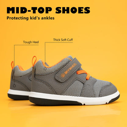 Toddler Boys High Top Sneakers with Wide Toe Box and Hook and Loop