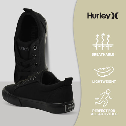 Hurley Kids Finn Canvas Lace Up Sneakers with Rubber Sole