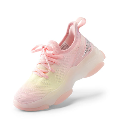 Girls Ombre Slip On Sneakers with Jelly Outsole and Chunky Heel