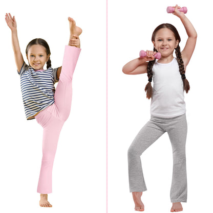 FEQO Girls Flare Leggings Pants Girl Cotton Leggings Bell Bottoms 5-14 Years