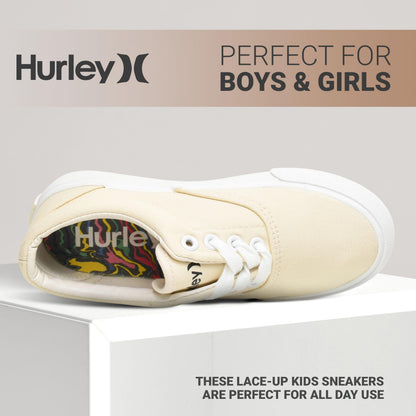 Kids Canvas Lace Up Sneakers with Durable Rubber Sole for Daily Wear