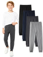 4 Pack Boys Cotton Pants - Boys Long Underwear Thermal Pants Bottom Joggers for Sports Everyday Activities
