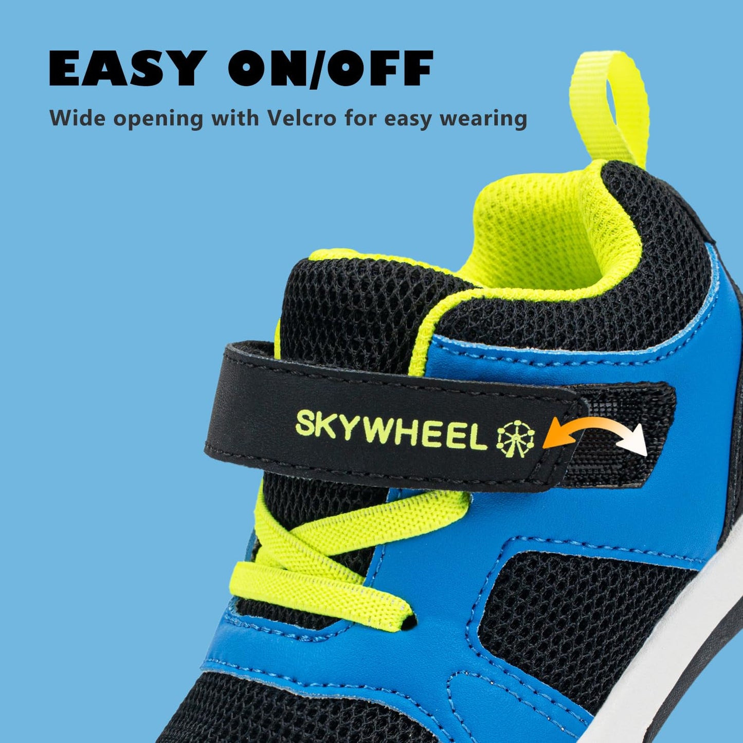 Toddler Boys High Top Sneakers with Wide Toe Box and Hook and Loop