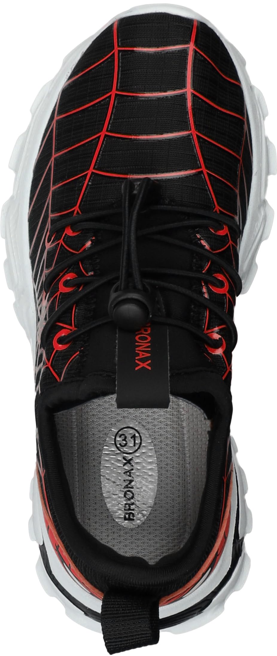 Kids Spider Web Sneakers with Bungee Lace and Adjustable Toggle