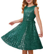 GRACE KARIN Girls Sequin Dress Sleeveless Prom Party Formal Graduations Fancy Tween Girls Dresses Size 5-12