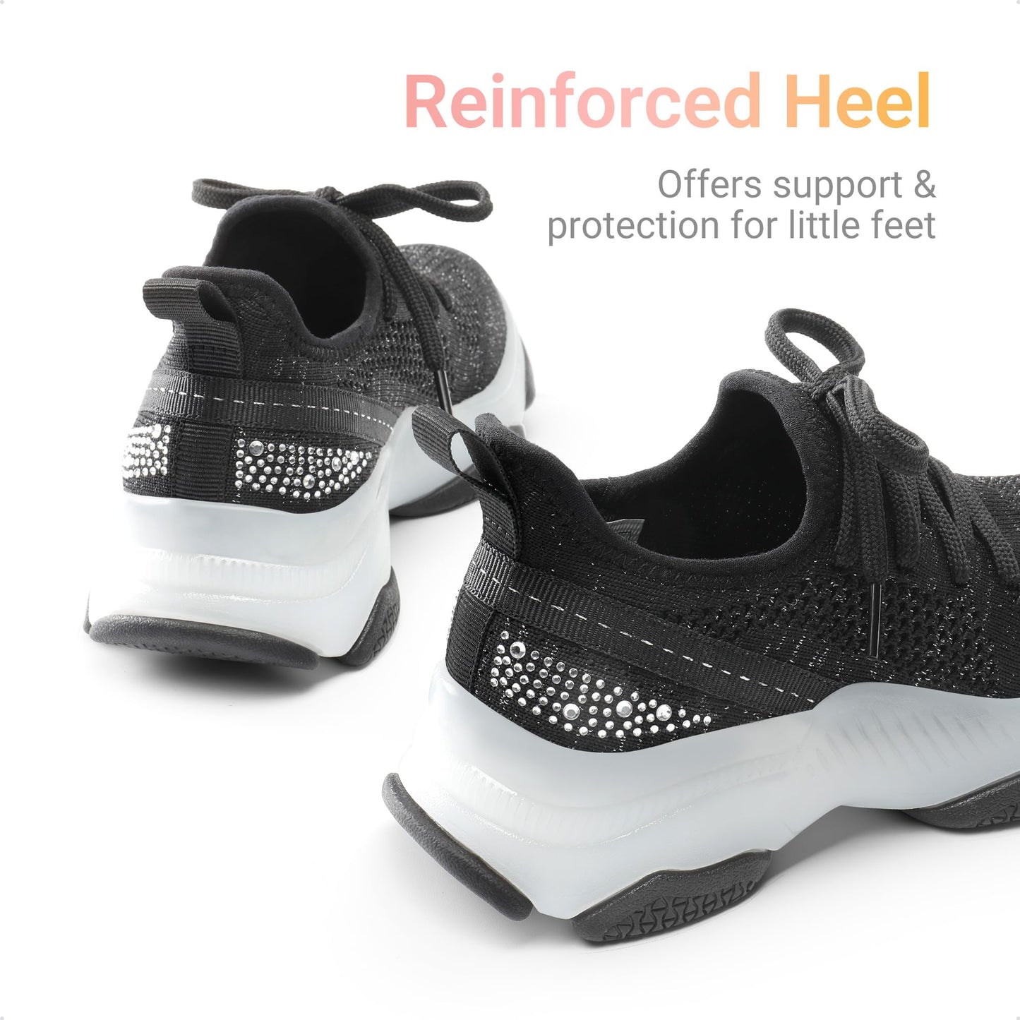 Girls Ombre Slip On Sneakers with Jelly Outsole and Chunky Heel