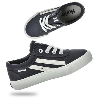 Hurley Boardy Kids Lace Up Canvas Sneakers – Low Cut Skateboarding Shoes for Kids, Sports Shoes for Boys and Girls