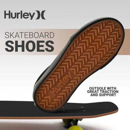 Hurley Boardy Kids Lace Up Canvas Sneakers – Low Cut Skateboarding Shoes for Kids, Sports Shoes for Boys and Girls