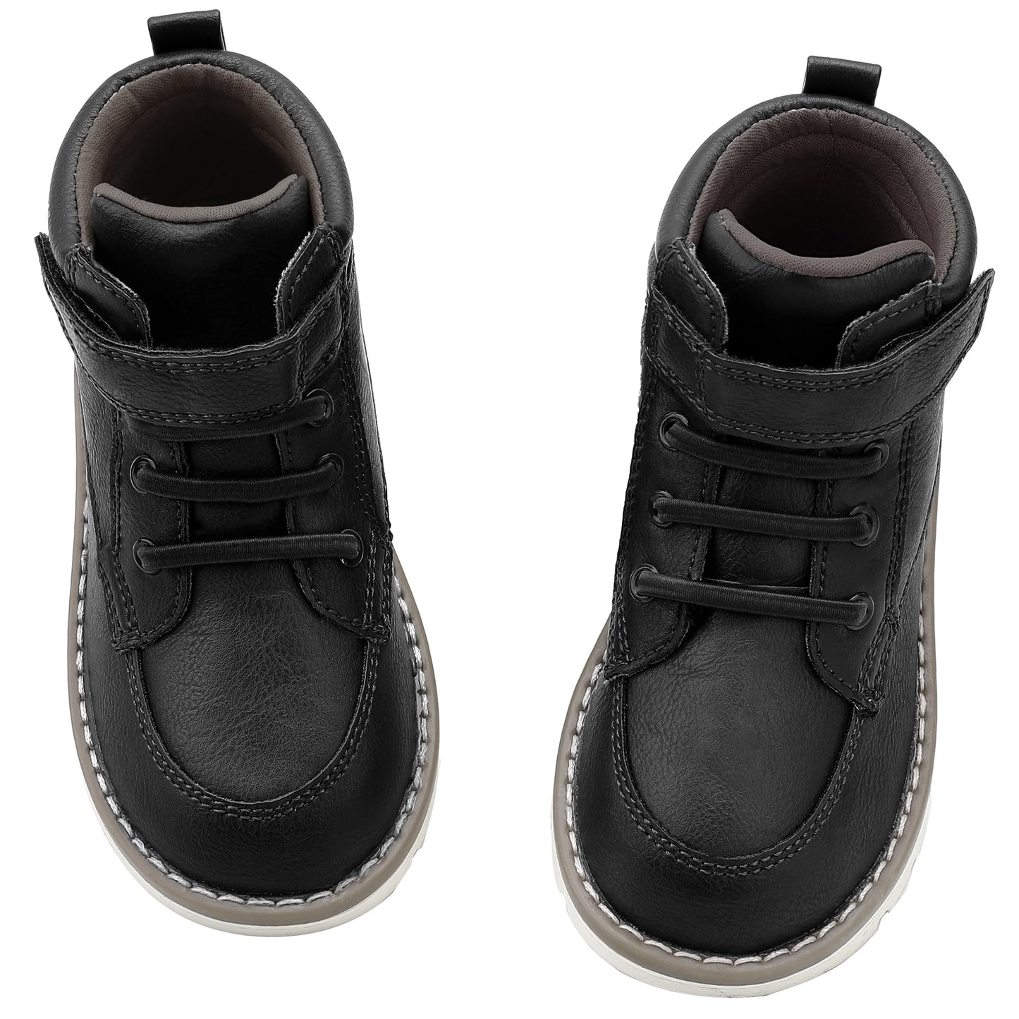 Toddler Boys Vegan Leather High Top Sneakers with Hook and Loop Straps