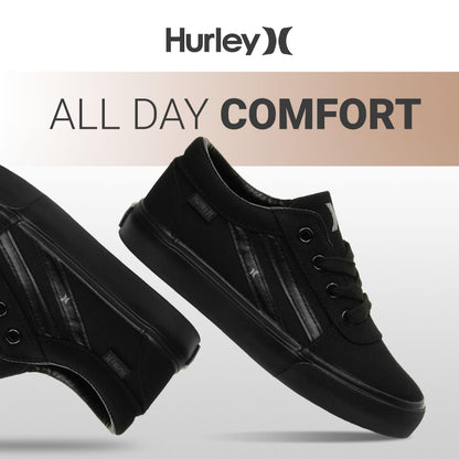 Hurley Boardy Kids Lace Up Canvas Sneakers – Low Cut Skateboarding Shoes for Kids, Sports Shoes for Boys and Girls