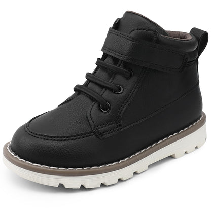 HOMEHOT Boys Fashion Boots High Top Sneakers Faux Leather (toddller/littile kids) color black size 7